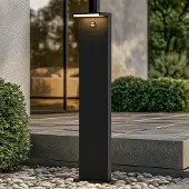 Arcchio LED-pylväsvalaisin Iberion, 90 cm, antrasiitti, anturi Iberion, Musta, Alumiini, Moderni
