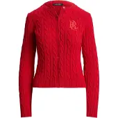 Ralph Lauren Cable-Knit Cotton Cardigan - Red - XS