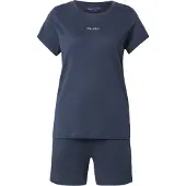 Marc O'Polo Pyjama tummansininen / valkoinen