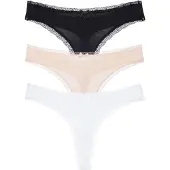 Dorina Stringit beige / musta / valkoinen