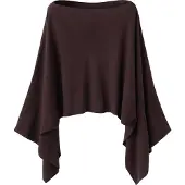 Mango Asymmetrical Knitted Cape - Burgundy - XS/S