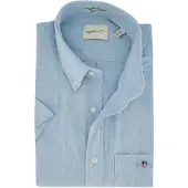 Gant Reg Cotton Linen Ss Shirt - Blue - L