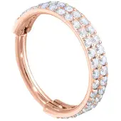Wildcat 2 Rings Crystal Clicker<!--63fedd58a8de4--> - Ruusukultainen metalli, 8,0 mm