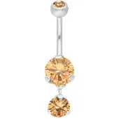 Wildcat Jewelled Double Diamond Bananabell - 8,0 mm, Champagner