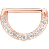 Wildcat Jewelled Nipple Clicker - 14,0 mm, Rožnato Zlata, Bela