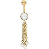 Wildcat Dangling Pearl Bananabell - napakoru - 10,0 mm, Kultainen metalli