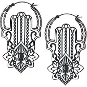 Wildcat Khamsa Hoops<!--63e0e9807181c--> - Musta metalli