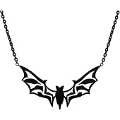 Wildcat Big Bat Necklace - kaulakoru - Musta metalli