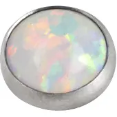 Wildcat Synteettinen opaalikoriste Dermal Anchor -lävistyskoruun - 3,0 mm, 1,2 mm, Valkoinen
