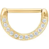 Wildcat Jewelled Nipple Clicker - 12,0 mm, Zlata, Bela