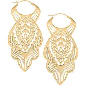 Wildcat Mandala Leaf Hoops<!--63ef70a6621fa--> - Kultainen metalli