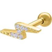 Wildcat Crystal Flashlight Earbarbell - Kultainen metalli
