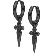 Wildcat Little Sword Cross - korvarenkaat (pari) - Musta metalli