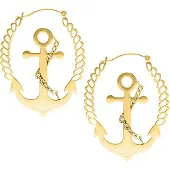 Wildcat Chain Anchor Hoops<!--63eb12edb3b18--> - Kultainen metalli