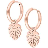 Wildcat Little Monstera Leaf - korvarenkaat (pari) - Ruusukultainen metalli