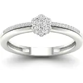 Lykken Elegance sivukivellinen valkokultainen timanttisormus 0.19 ct-190