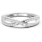 Lykken Elegance crossover valkokultainen timanttisormus 0.20 ct-185