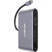Canyon DS-14, USB 3.2 Gen 1 (3.1 Gen 1) Type-C, 100 W, 10,100,1000 Mbit/s, Harmaa, 4K Ultra HD, 60 Hz (CNS-TDS14)