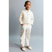 Mango Embroidered Floral Balloon Jeans - Cream - 12-18M