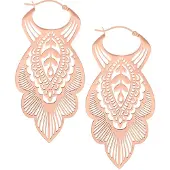 Wildcat Mandala Leaf Hoops<!--63ef70a6621fa--> - Ruusukultainen metalli