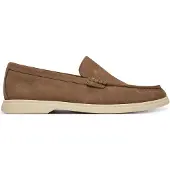 BOSS for man. 50543083 Brown suede loafers with embossed logo (42), Beige, Flat, None, Casual