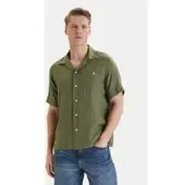 Ralph Lauren Classic Fit Linen Camp Shirt - Khaki green - XXL