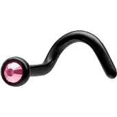 Wildcat Basic Jewelled Nosestud - 1,0 mm, Rosa