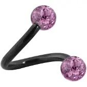 Wildcat Sealed Multi Jewelled Body Spiral - 1,6 mm, 10,0 mm, Ametist