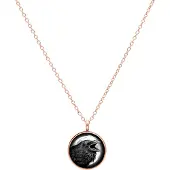 Wildcat Raven Necklace - kaulakoru pyöreällä riipuksella - Ruusukultainen metalli