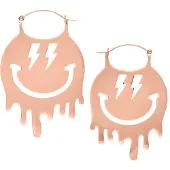 Wildcat Smiley Big Hoops Pairs - Rožnato Zlata