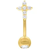 Wildcat Crystal Cross Micro Bananabell - lävistyskoru - 1,2 mm, 8,0 mm, Kultainen metalli