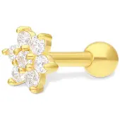 Wildcat 18k Earbarbell Crystal Flower<!--6400c9cc1274a-->