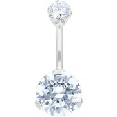 Wildcat Big Double Jewelled Bananabell - 8,0 mm, Silber, Kristallklar