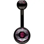 Wildcat Multicut Double Jewelled Bananabell - lävistyskoru - 6,0 mm, Ametisti, Musta metalli