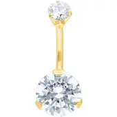 Wildcat Big Double Jewelled Bananabell - 8,0 mm, Zlata, Bela