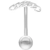 Wildcat Crystal Links Micro Bananabell - lävistyskoru - 1,2 mm, 8,0 mm, Hopeinen metalli