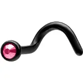 Wildcat Basic Jewelled Nosestud - 1,0 mm, Fuchsia
