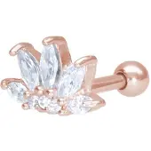 Wildcat Lotus Flower Barbell<!--640031fda7684--> - Ruusukultainen metalli