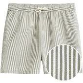 Gant Striped Seersucker Swim Shorts - Khaki green - XXXL