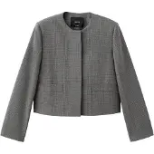Mango Crop Suit Blazer - Grey - XS