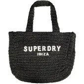 Superdry for woman. W9110401A City raffia tote bag black (OSFA), Casual, Paper
