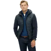 Superdry for man. M5012294A Hood Storm Fleece Hybrid Coat (M), Casual, Recycled Polister, Sustainable, Navy