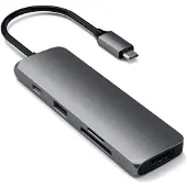 Satechi USB-C-Hubi -tähtiharmaa, 3 porttia, kortinlukijat