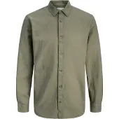 Jack & Jones Jjesummer Linen Blend Shirt L/S Sn - Khaki green - M
