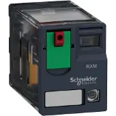 Schneider Electric RXM-pistokkeellinen rele, jossa on testipainike ja LED sekä 3 C/O-kosketinta 10A ja 230 VAC-syötöllä