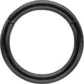 Wildcat Hinged Ring - saranallinen lävistysrengas (titaani) - 1,0 mm, Musta metalli, 7,0 mm