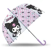 K-KIDS HELLO KITTY Kuromi Läpinäkyvä sateenvarjo, 46 cm