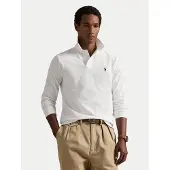 Ralph Lauren for man. 710680790001 Custom Slim Fit pique polo shirt white (M), Casual, Cotton, Long sleeve