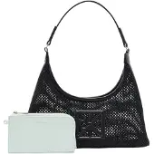 Calvin Klein Emblem Mesh Shoulder Bag - Black - ONE SIZE