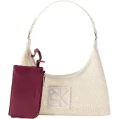 Calvin Klein Emblem Mesh Shoulder Bag - Cream - ONE SIZE
